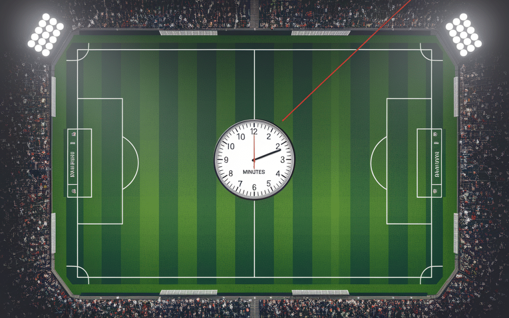 Terrain football avec chronomètre 90 minutes