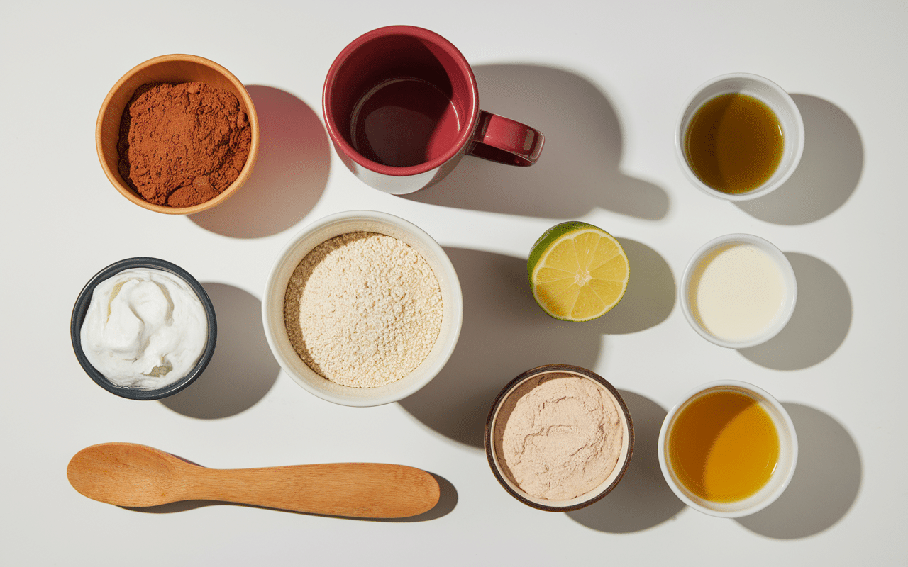 Ingrédients sains pour mug cake chocolat