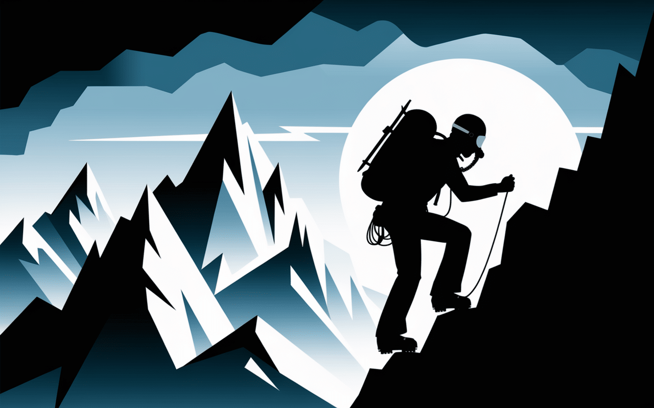 silhouette alpiniste francais mort Johnny Saliba en difficulte