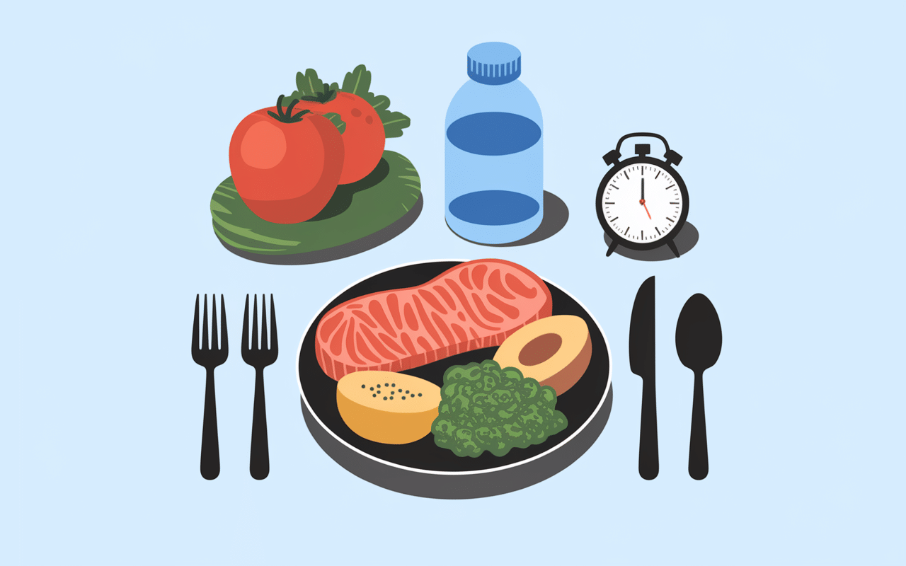 assiette protéines eau haltères prévention du catabolisme