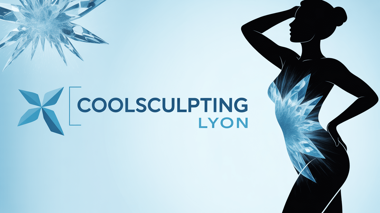 Coolsculpting Lyon fr silhouette en transformation avec cristaux de glace