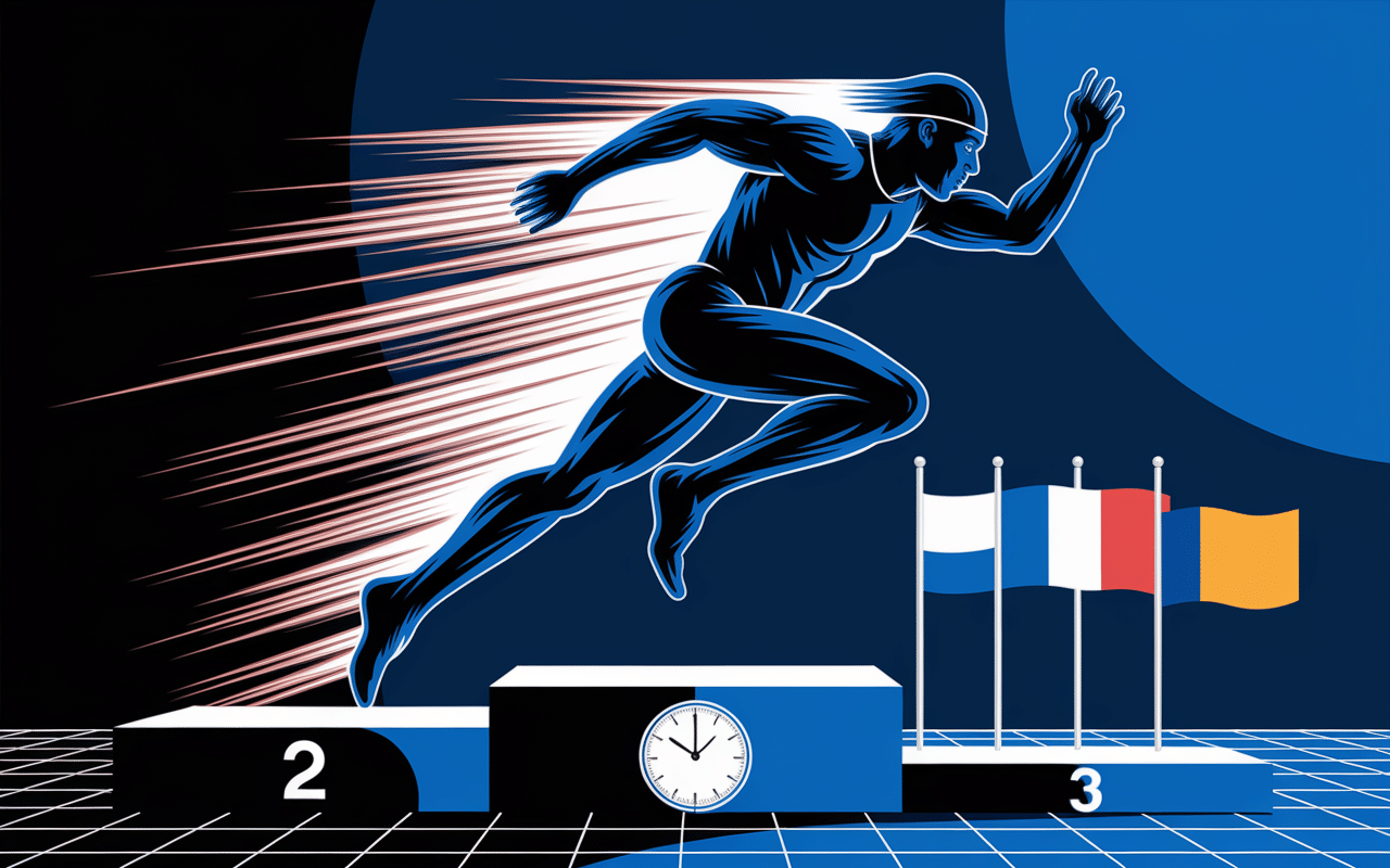 Grimpeur escalade de vitesse record 4.74 secondes podium