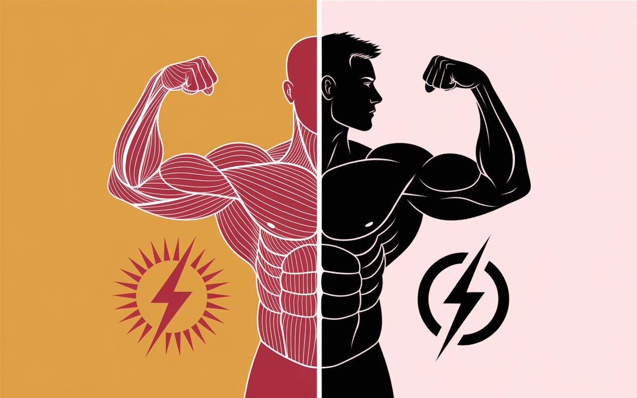 Silhouette progression musculaire avec gainer prise de masse