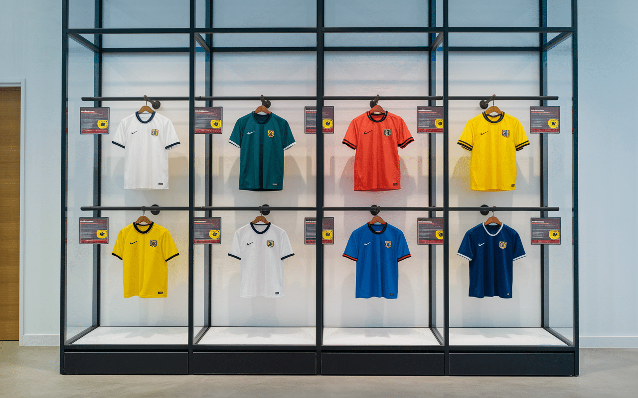 maison du foot vitrine maillots football europe boutique