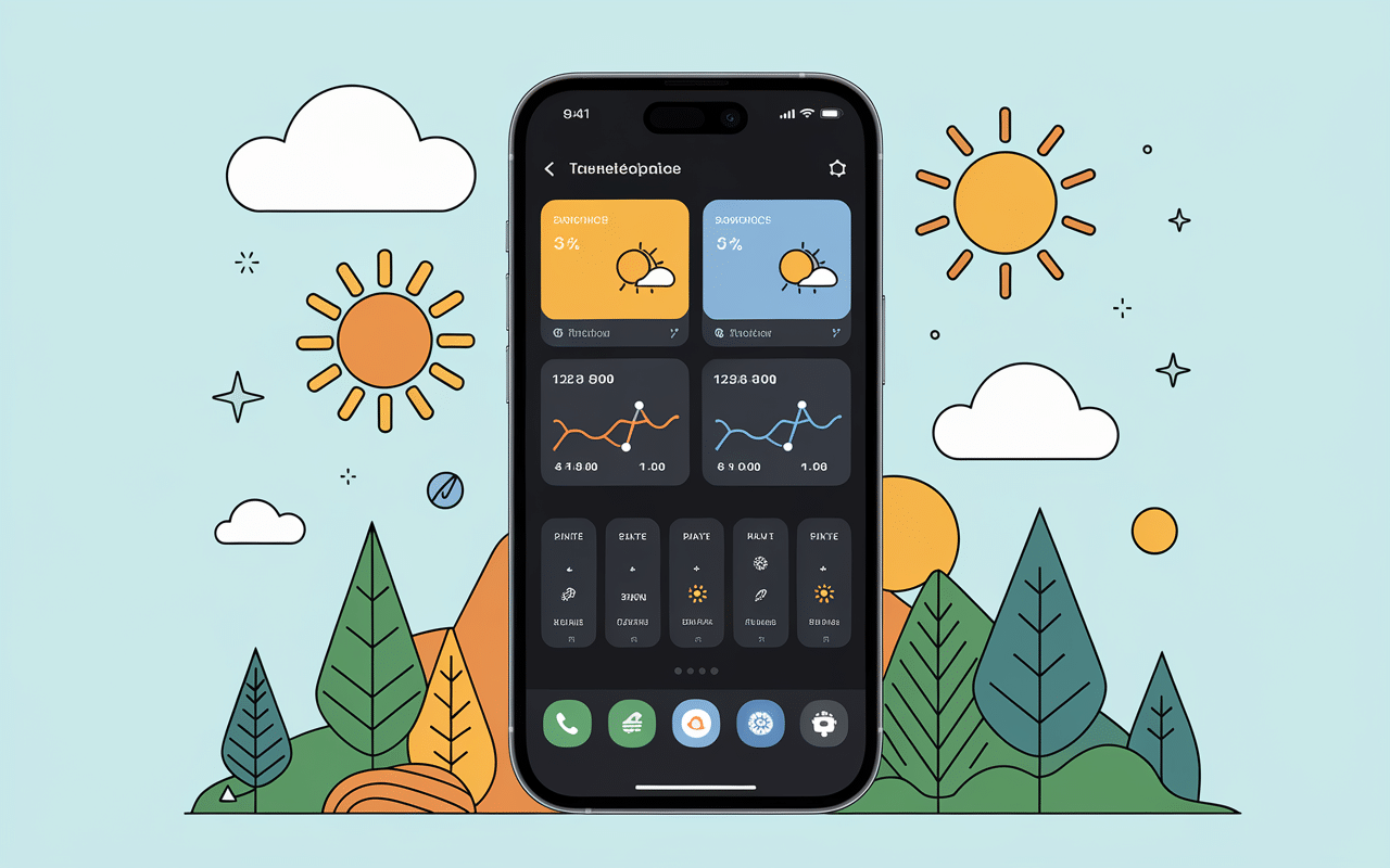 smartphone interface applications meteo parapente vent soleil nuages