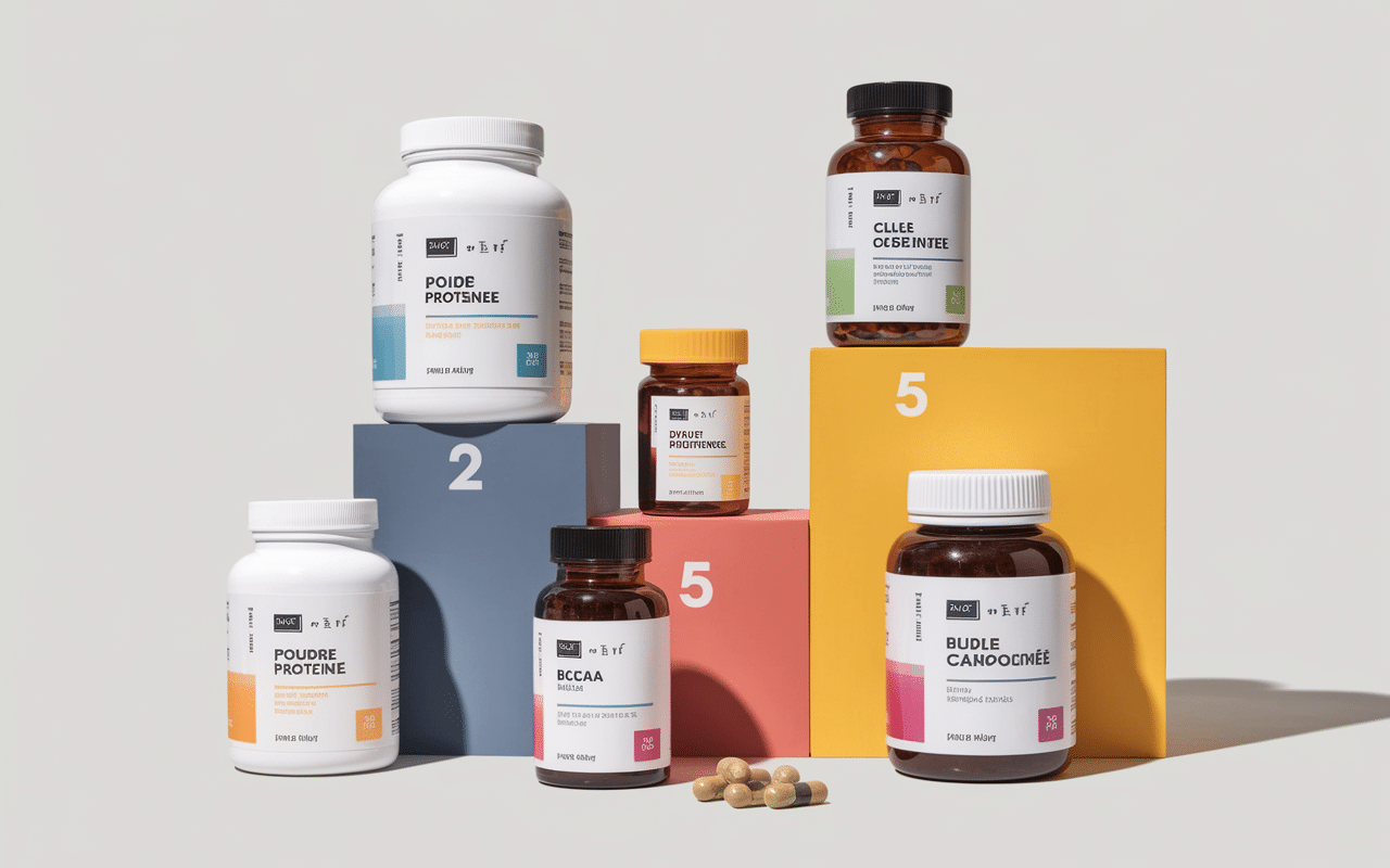 composition supplements muscu complement alimentaire poudres creatine bcaa vitamines omega3