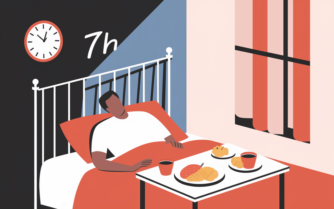 Silhouette réveil métabolisme petit déjeuner prise de masse