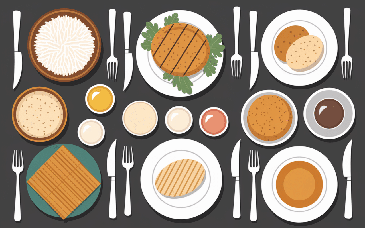 vue de dessus aliments autorises regime sans residu