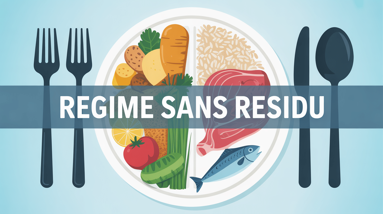 illustration regime sans residu assiette aliments autorises et interdits