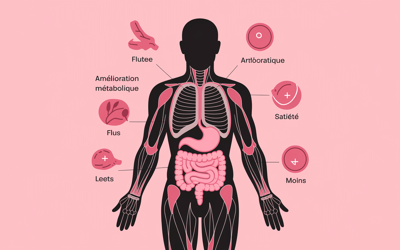 Schéma effets du collagène sur corps
