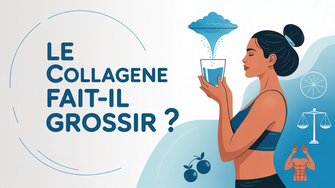 Illustration femme et poudre de collagène