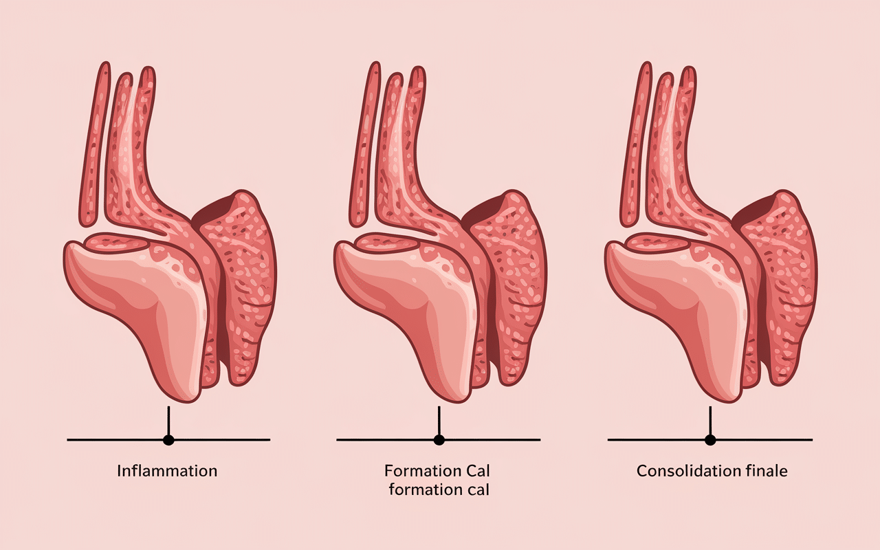 Diagramme des étapes de cicatrisation osseuse