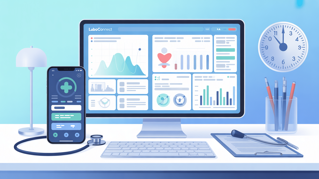 Illustration Laboconnect résultats graphiques et santé