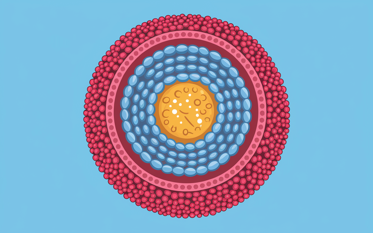 Structure détaillée d'une lipoprotéine de basse densité