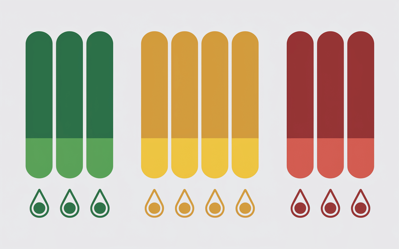 Tableau des taux de glycémie et icônes médicales
