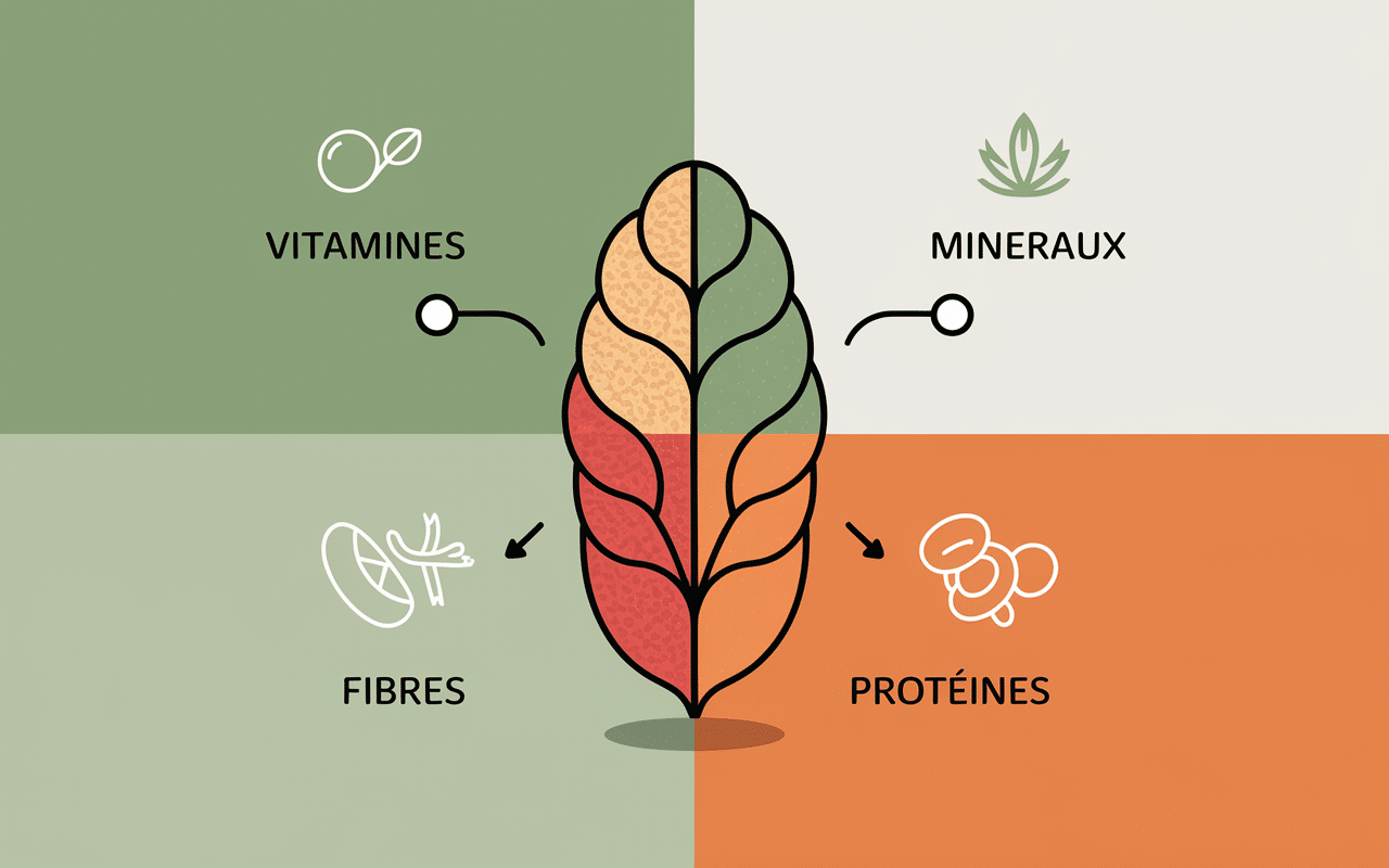 Illustration nutritionnelle de grain de céréale