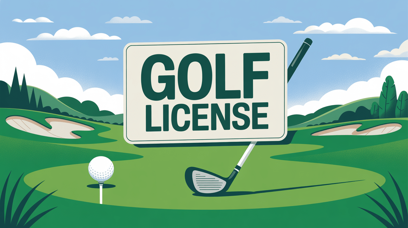 Golf license carte officielle sur terrain