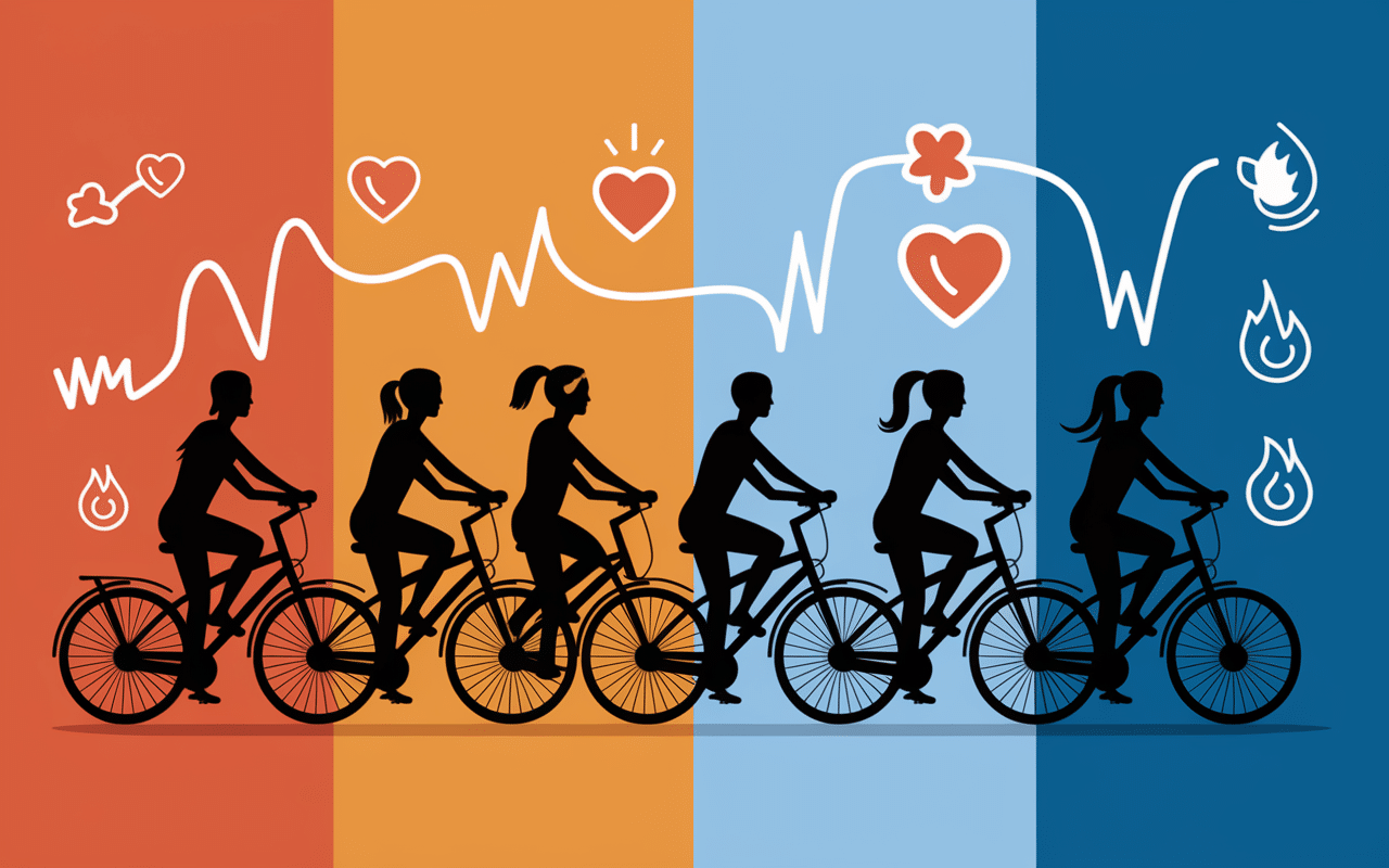 Air bike silhouettes sportifs icônes calories