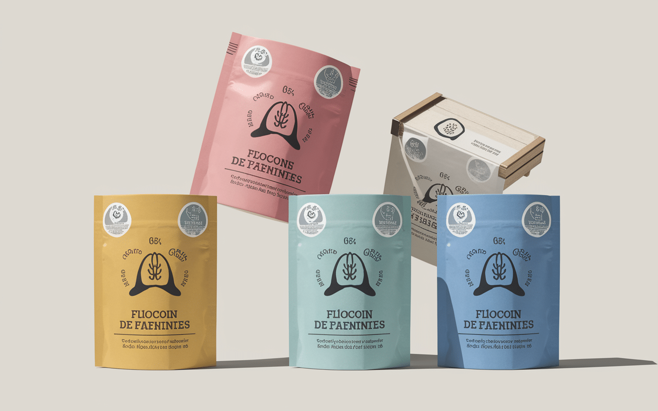 Emballage flocon d avoine sans gluten labels