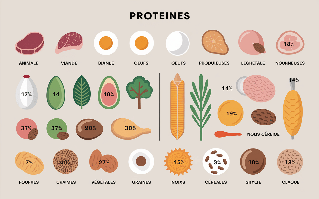 tableau sources proteines dans les aliments