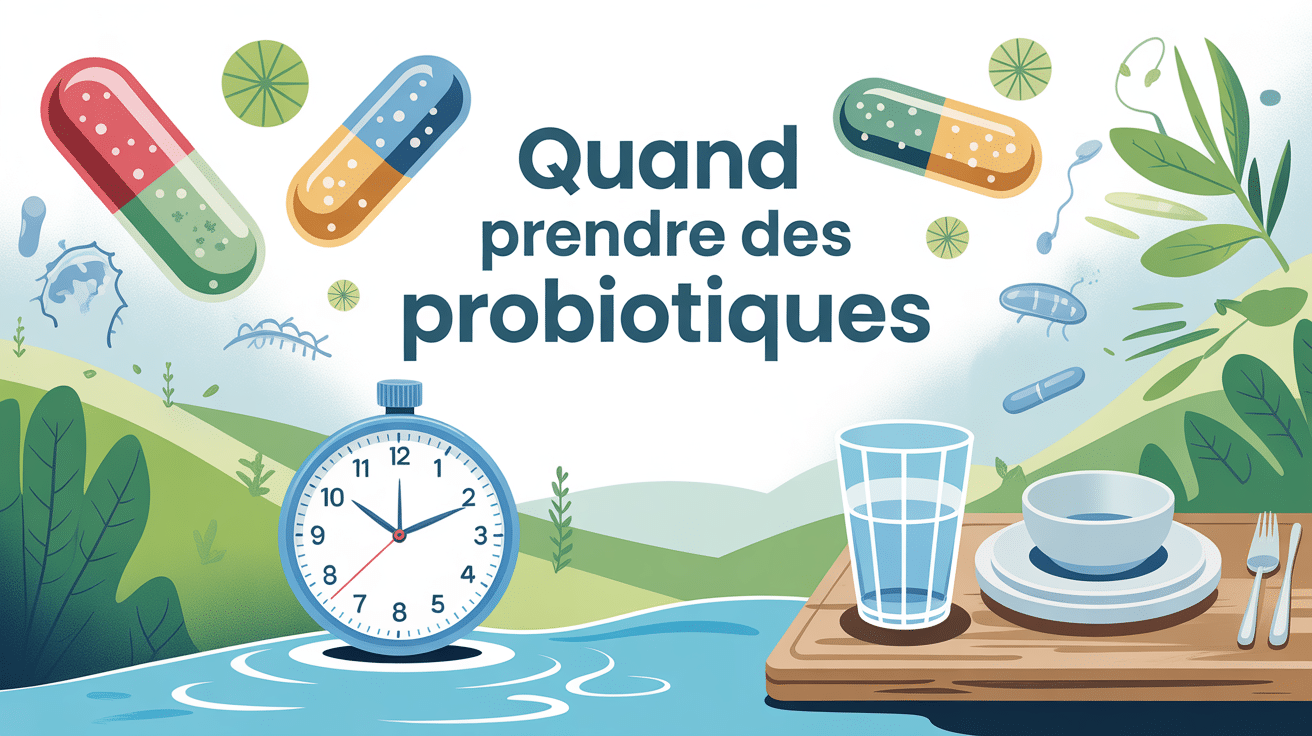 quand prendre des probiotiques gélules flottantes horloge moments journée