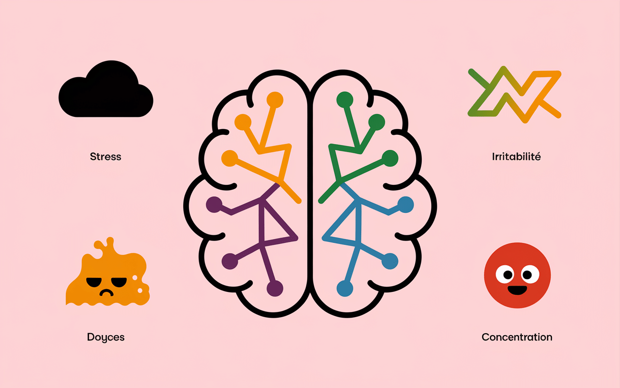 symptome de manque de magnesium illustration cerveau et émotions