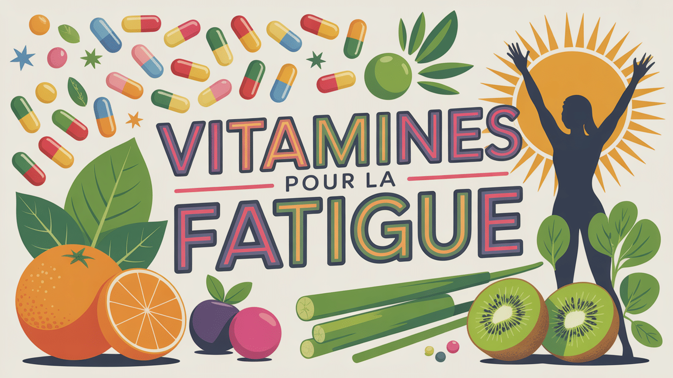 Gélules multicolores et fruits vitamine pour la fatigue