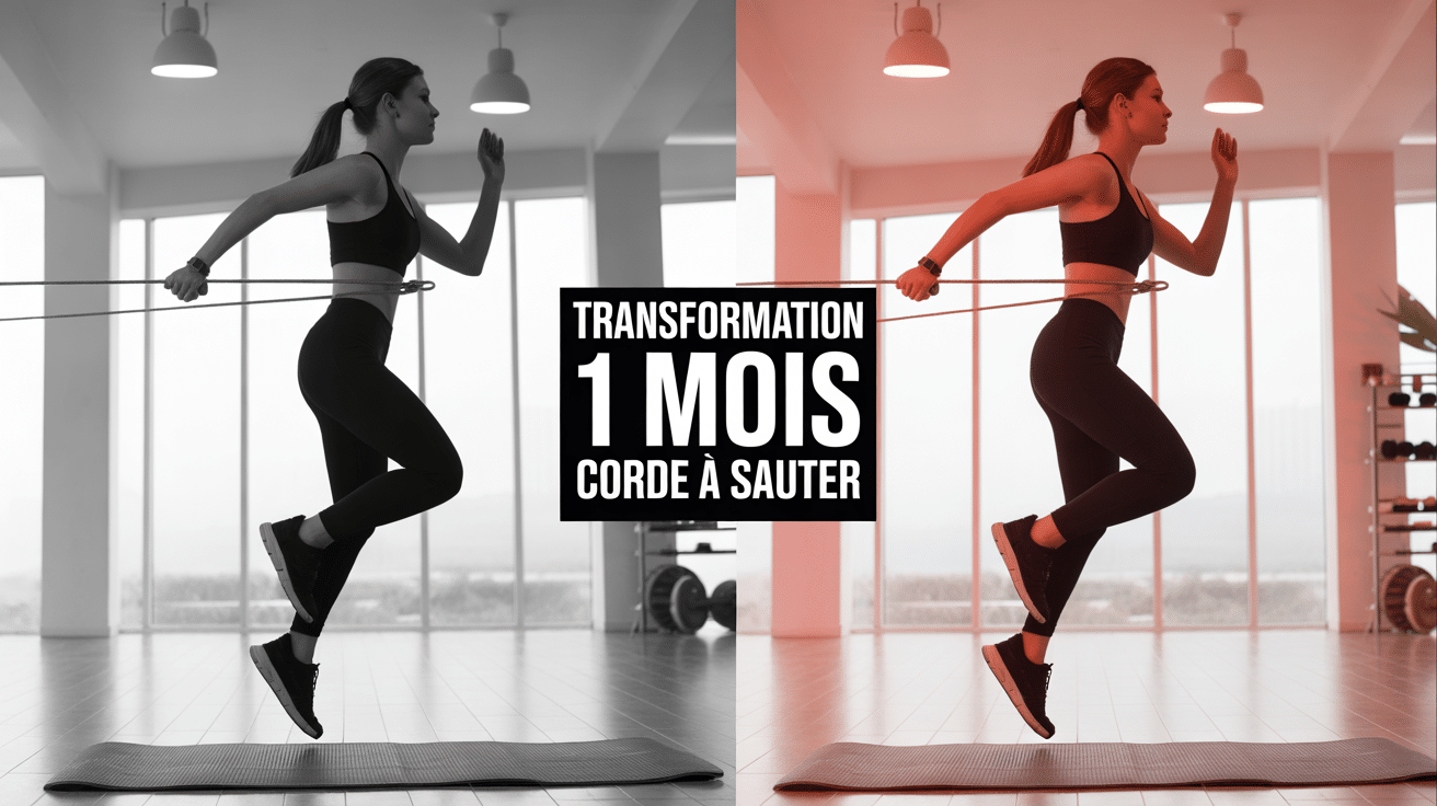 1 mois corde à sauter avant/après femme transformation visible