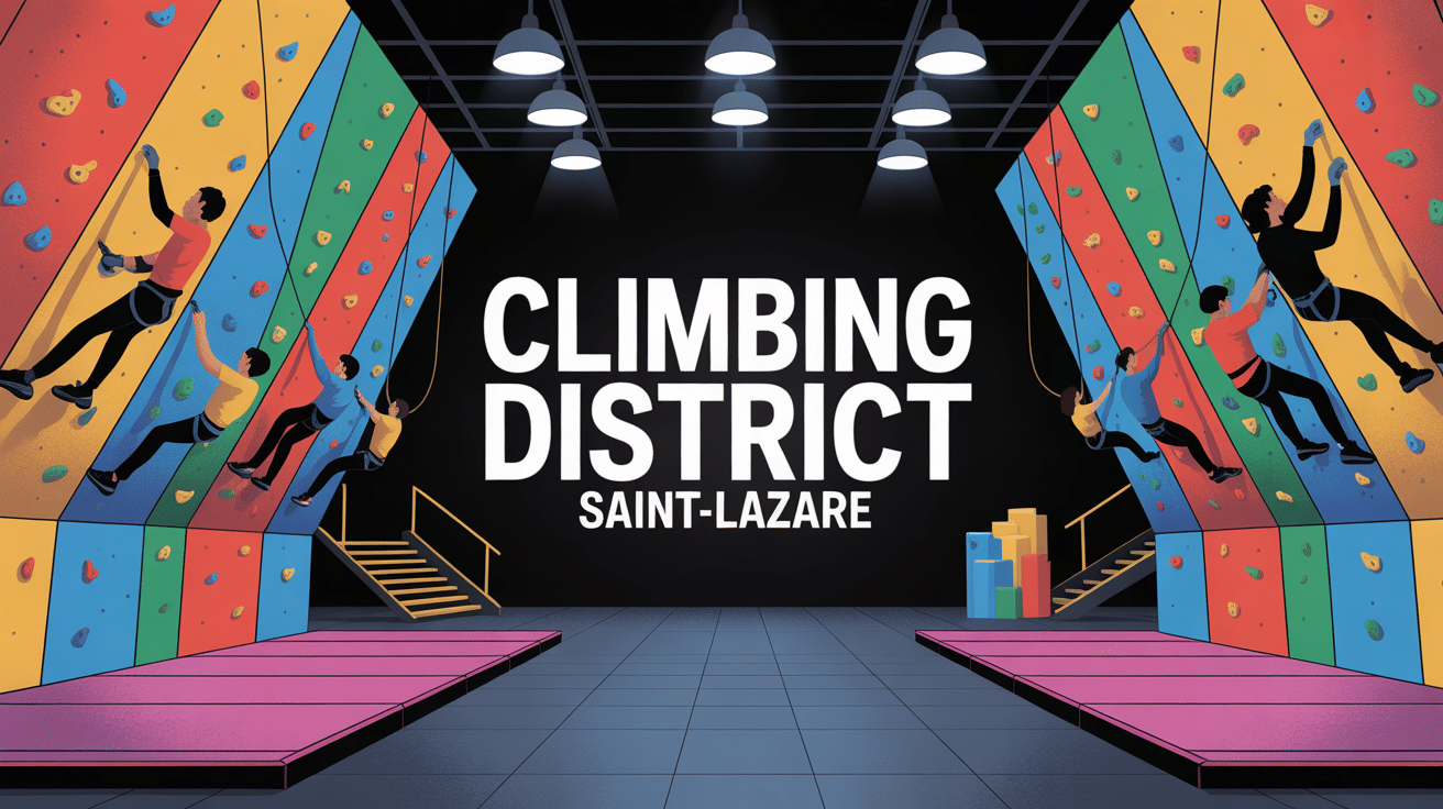 Illustration climbing district saint lazare salle escalade Paris