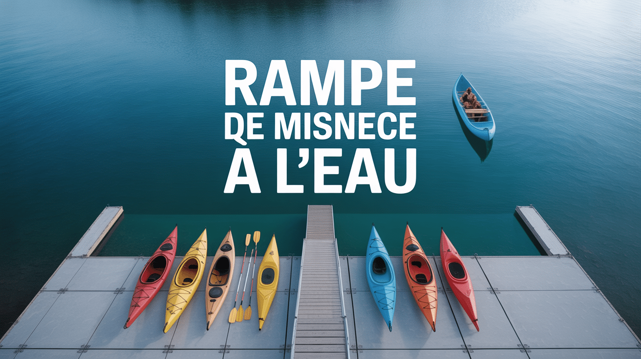 rampe de mise à l'eau canoë-kayak-bateau-paddle vue d'ensemble