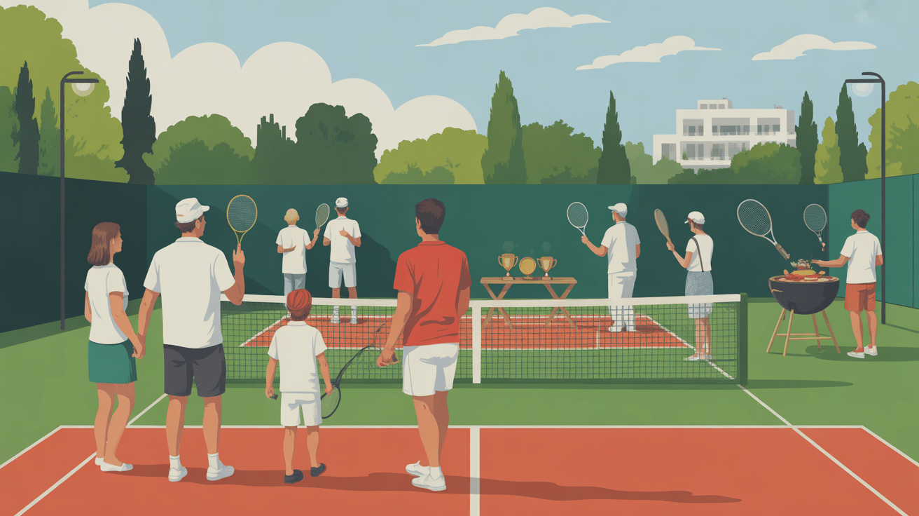 Tennis de la Faluère familles club barbecue
