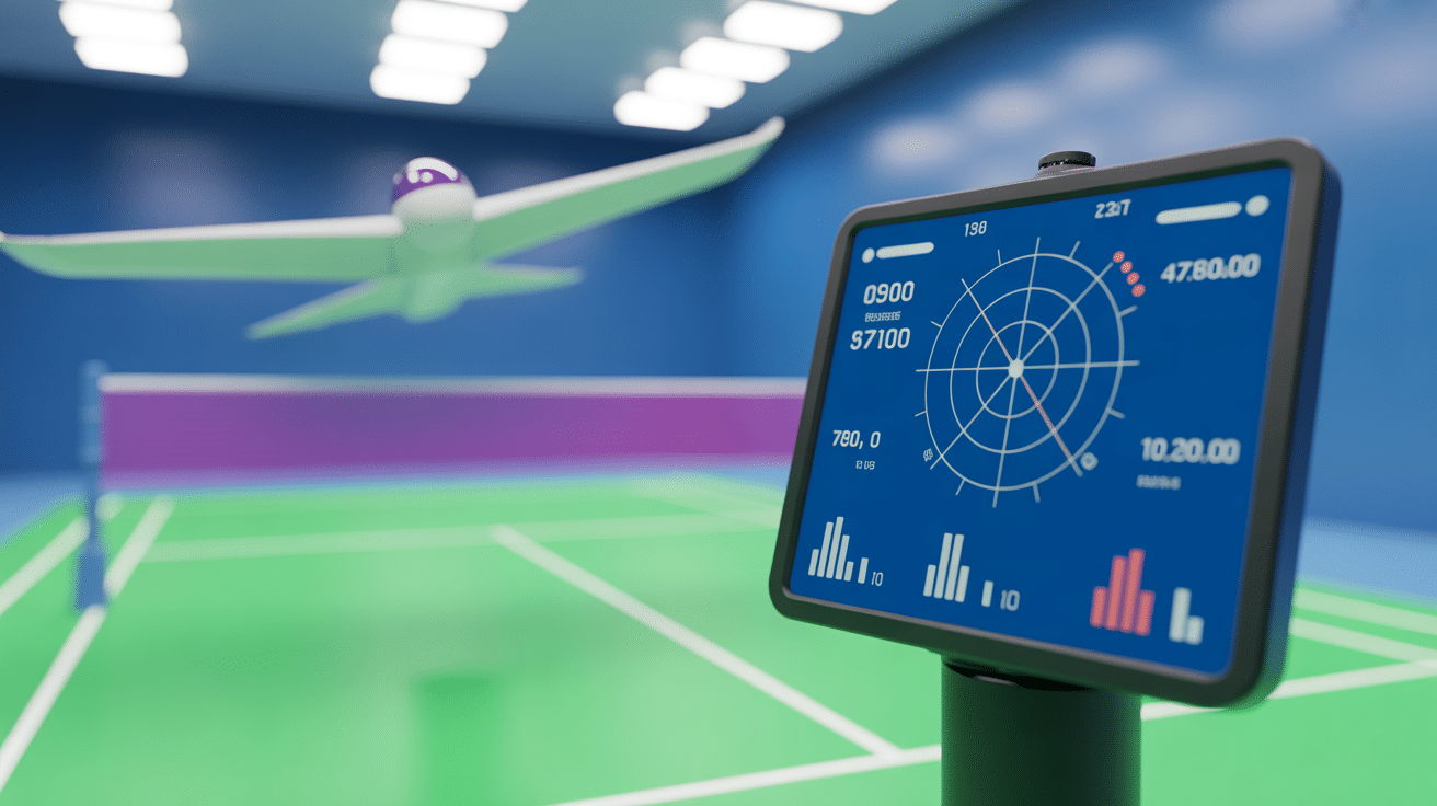 Mesure vitesse volant badminton radar digital