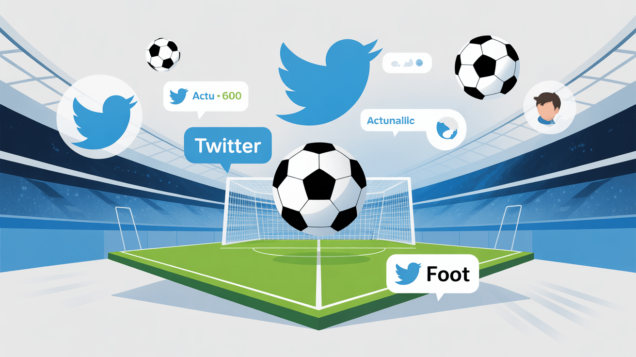 Illustration actu foot twitter football