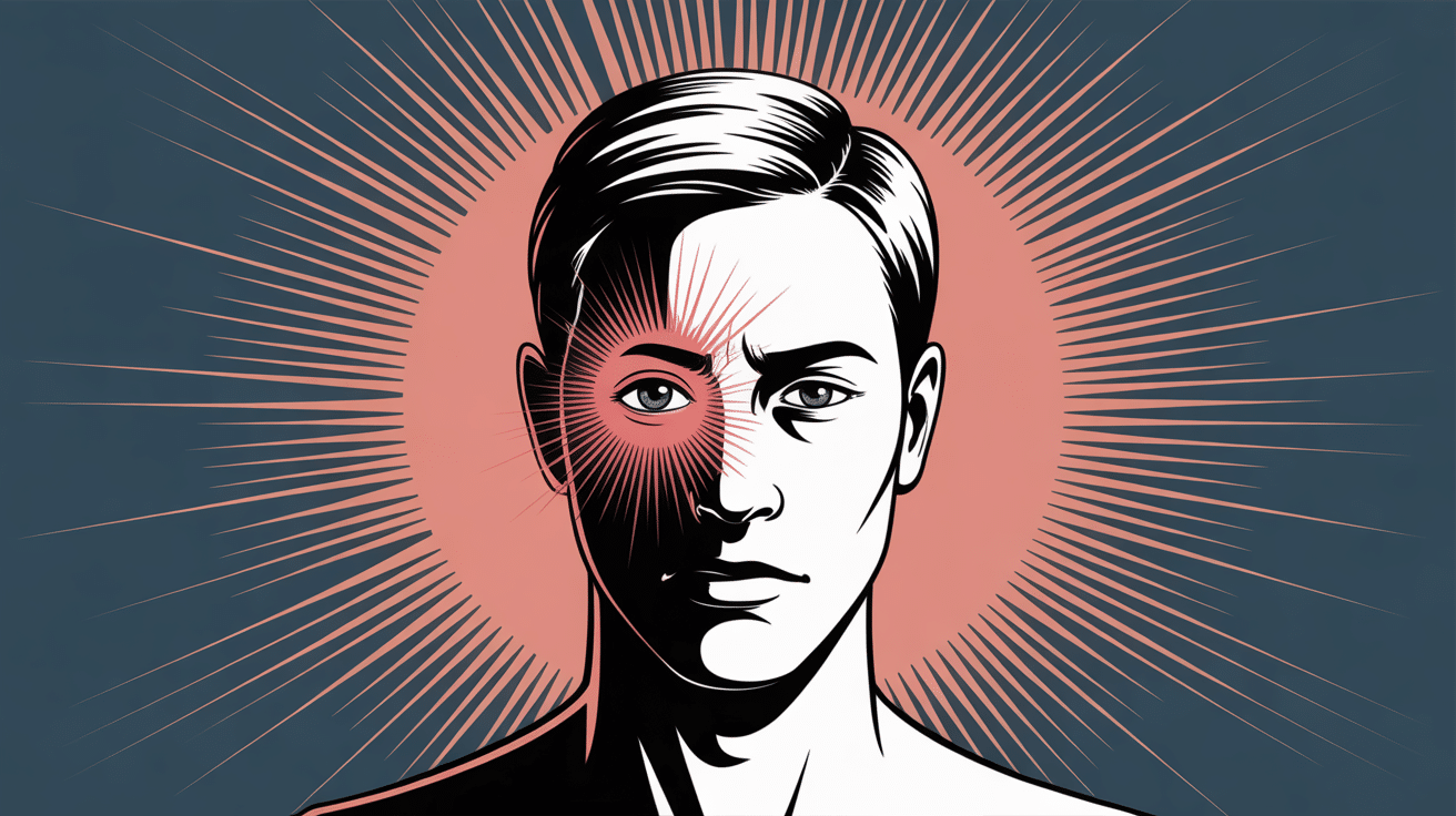 illustration stylisée algie vasculaire de la face douleur œil