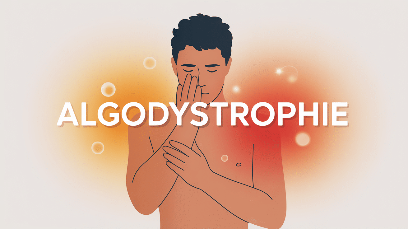 algodystrophie illustration d'un membre avec douleur et changement de couleur