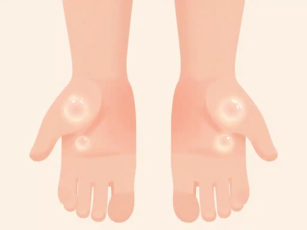 Symptômes dyshidrose sur la peau mains pieds