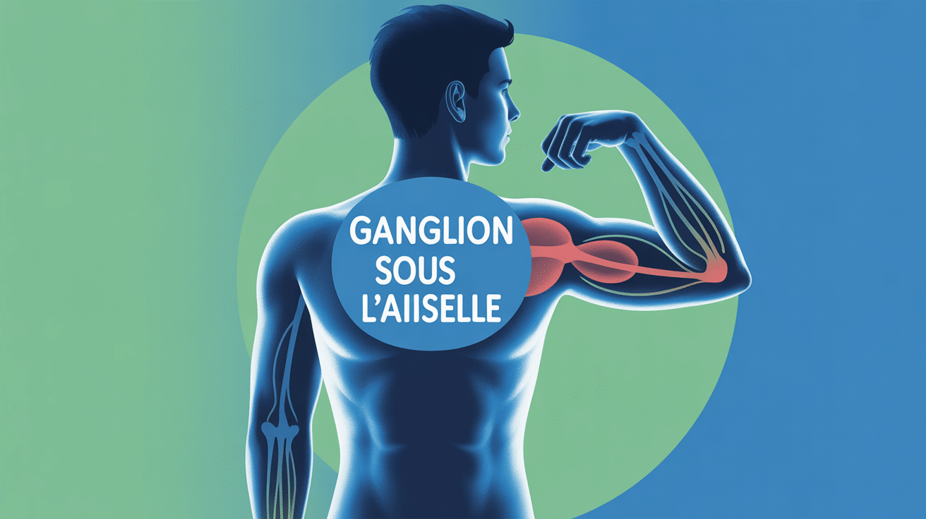 Illustration médicale ganglion aisselle