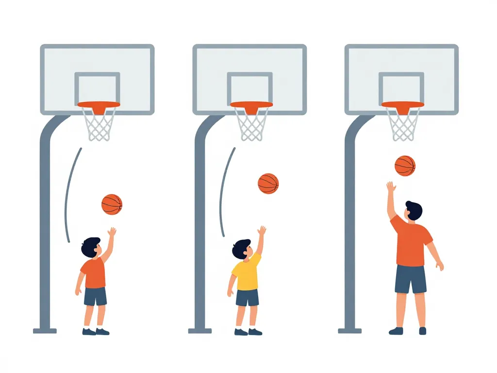 Schéma des hauteurs panier basket par âge