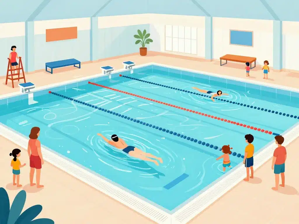 Piscine Caen publique nage ambiance