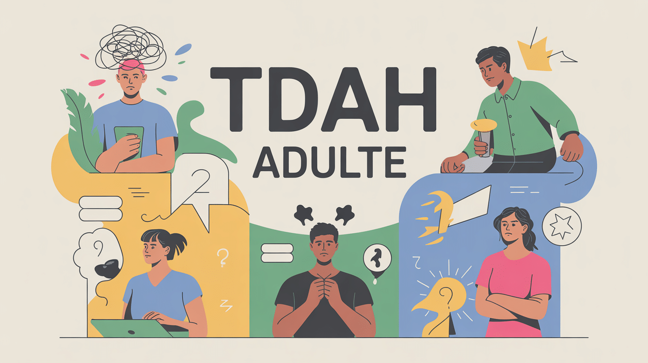 Illustration vectorielle TDAH adulte quotidien