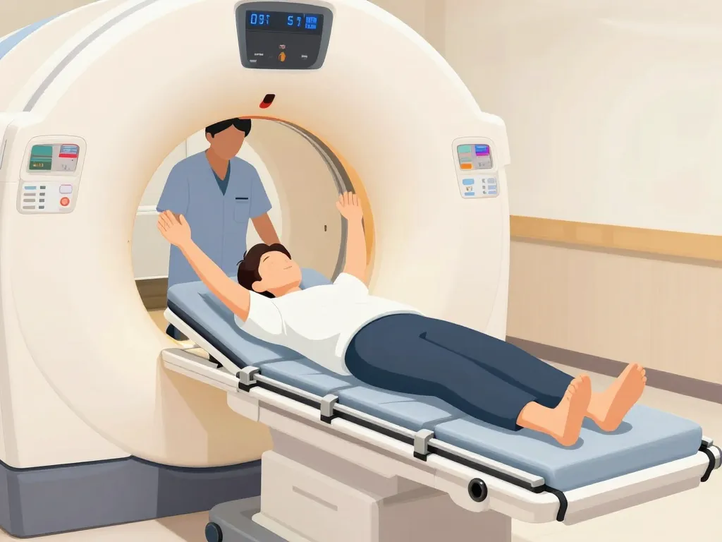 illustration patient tdm thoracique préparation procédure