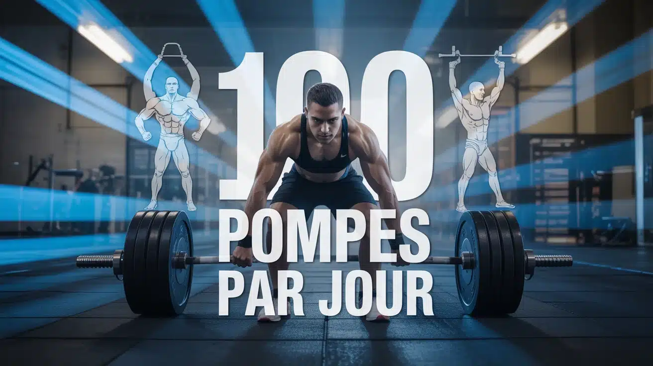 Illustration vectorielle d'athlète en pompe 100 pompes par jour