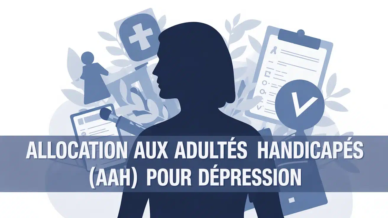 Illustration vectorielle AAH pour dépression avec silhouette abstraite et éléments de soutien