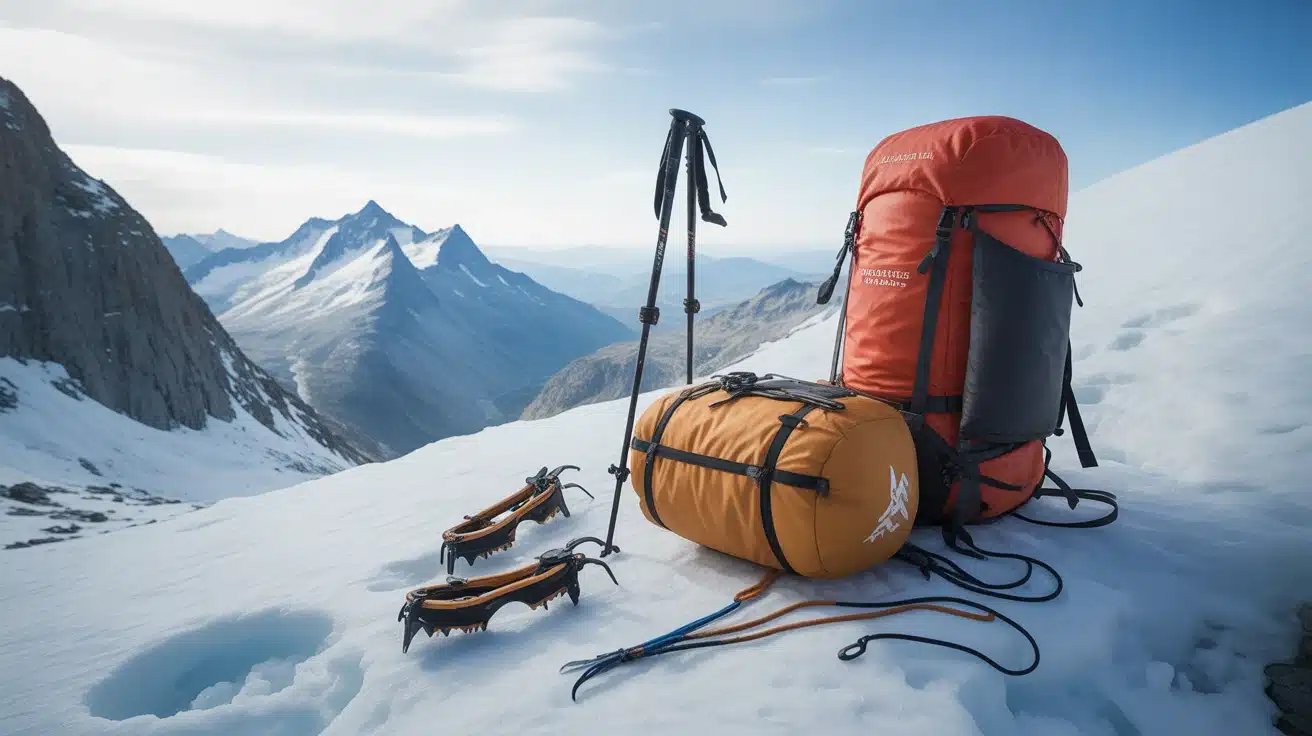 Illustration Blue Ice matériel alpinisme en haute montagne