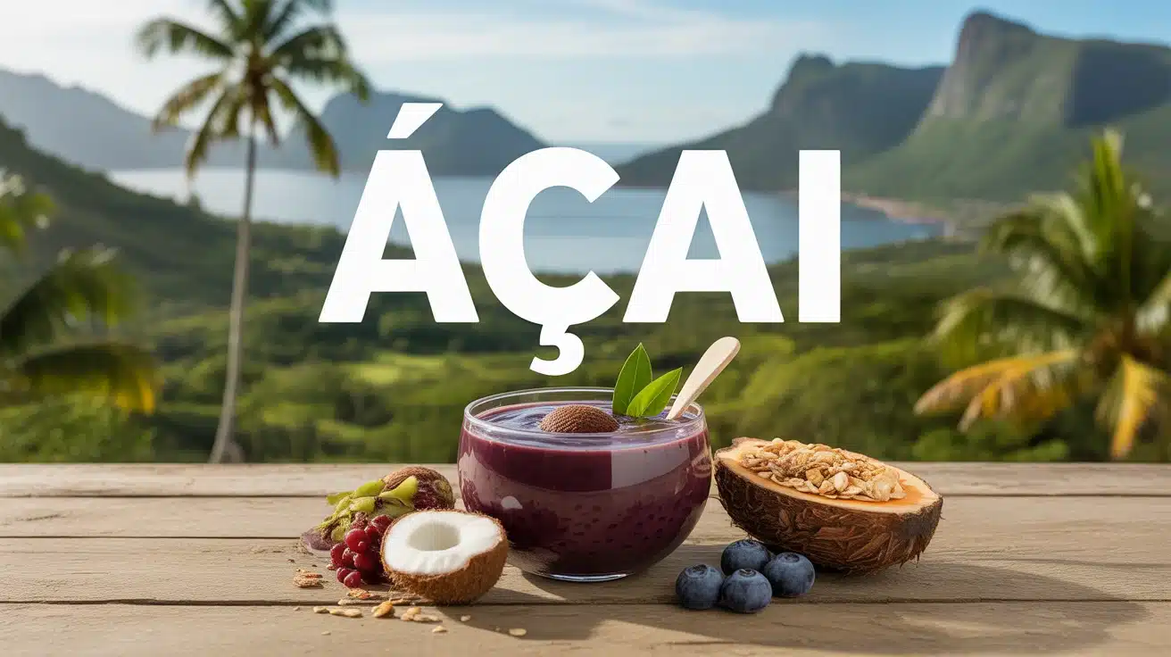 Bol d açai avec fruits frais et granola en Amazonie