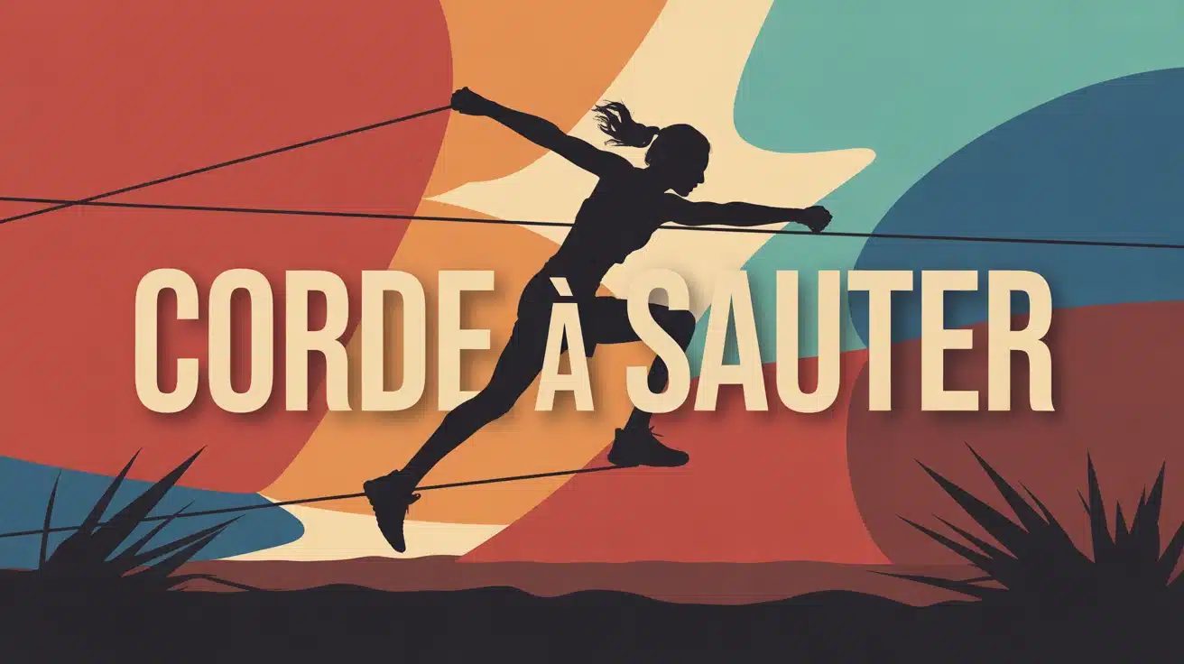 silhouette sportive sautant a la corde illustration vectorielle