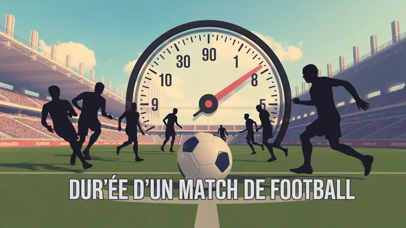 Terrain de football avec chronomètre indiquant durée d un match de football