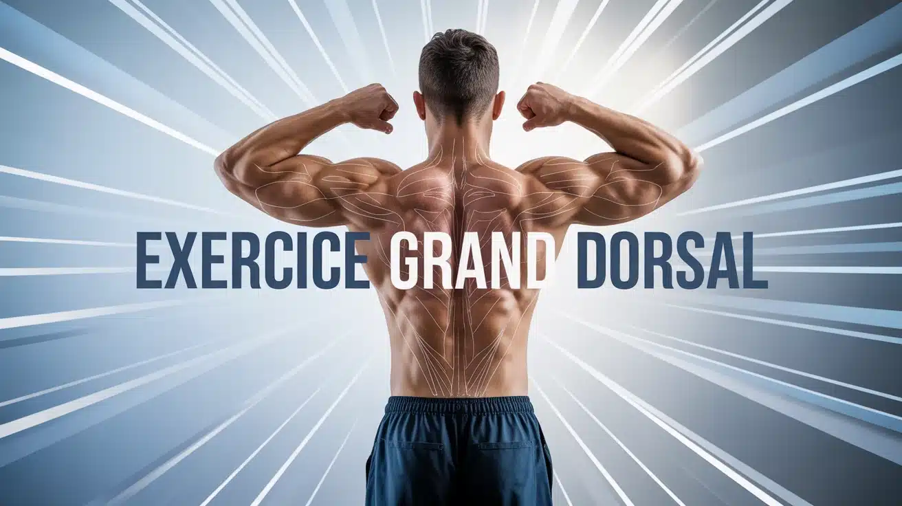 athlète musclé réalisant exercice grand dorsal silhouette en V