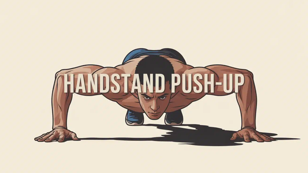 Athlète en handstand push-up style vectoriel