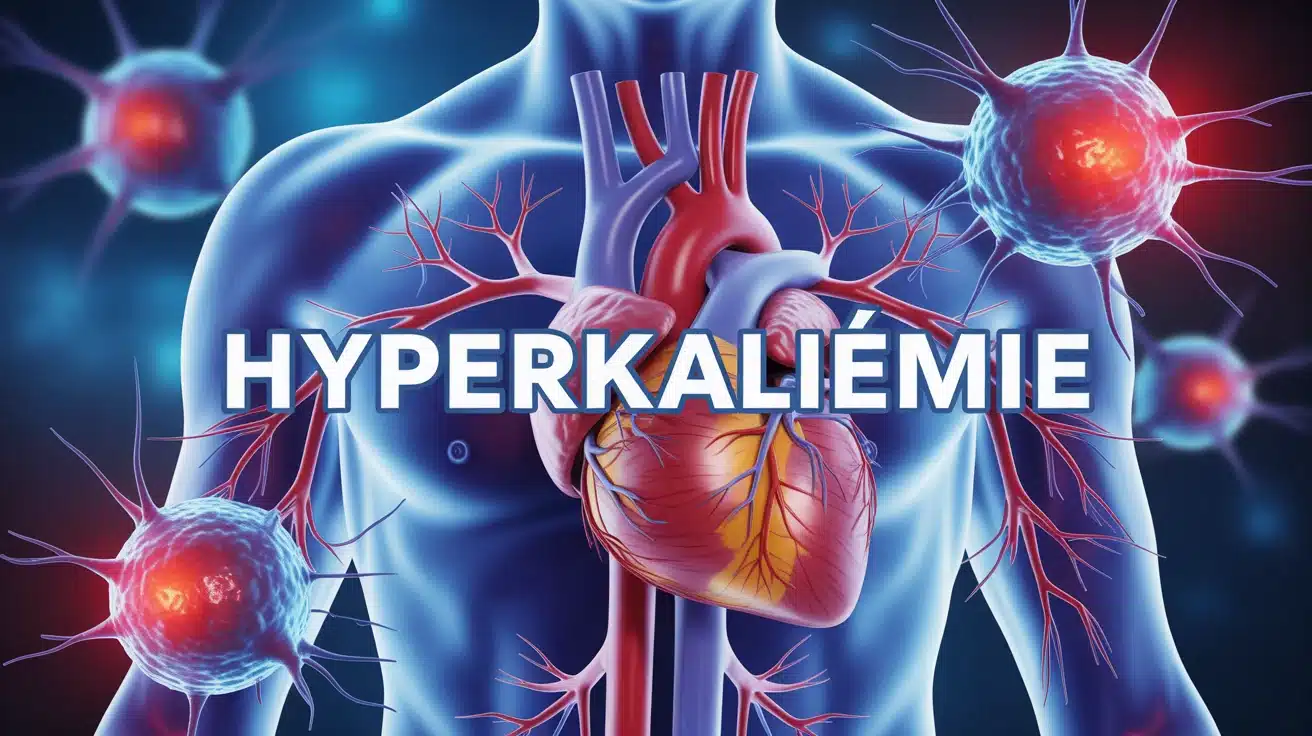 Illustration cœur et ions potassium hyperkaliémie